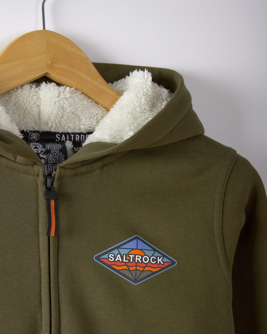 Biasis Kids Green Sherpa Lined Hoodie – Warm & Cozy Sweatshirt - Image 3