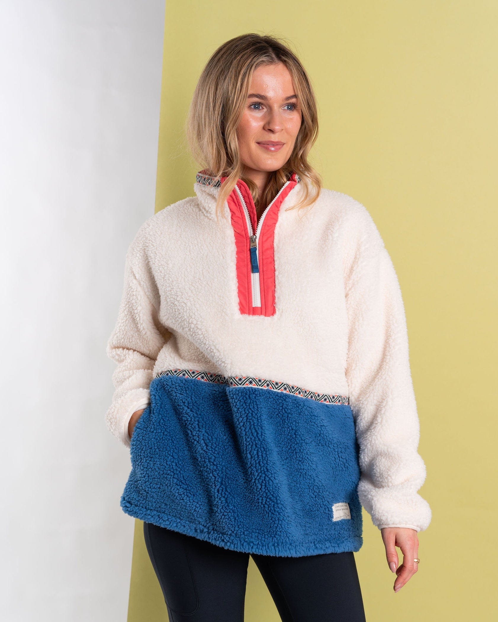 Biasis Women’s Cream 1/4 Zip Fleece – Recycled Borg Pullover - Image 5